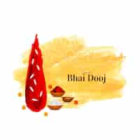 Vecteur gratuit vector de carte de célébration du festival culturel hindou happy bhai dooj