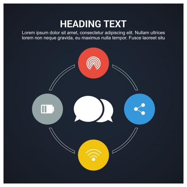 Vector Chat Icône Cercle Avec Communication Icon Set Infographies Fond