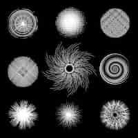 Vecteur gratuit vector circulaire unique abstract grunge dessin textures isolées
