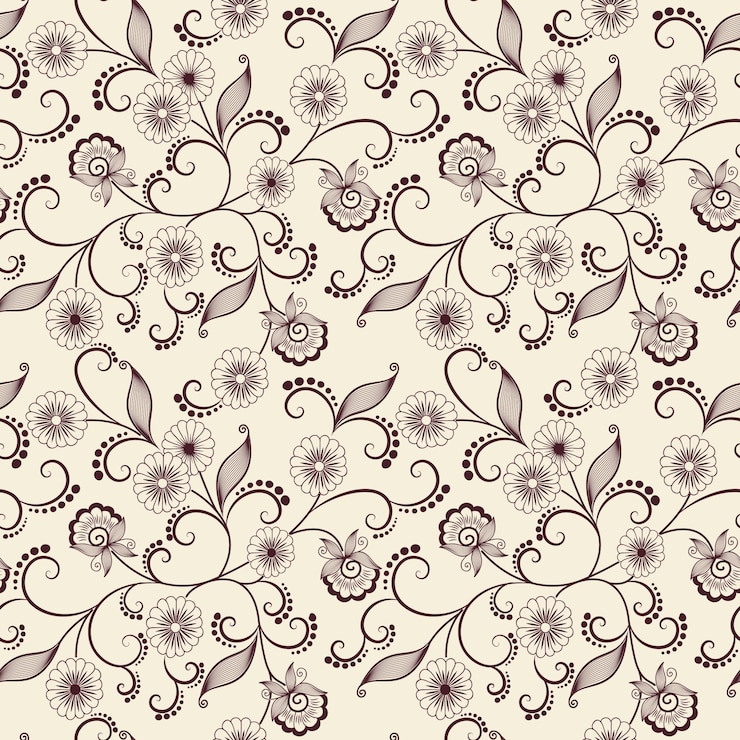 Vecteur gratuit vector flower seamless pattern background. texture élégante pour les arrière-plans. ornement floral à l&#39;ancienne à la décoration classique, texture sans soudure pour papiers peints, textile, emballage.
