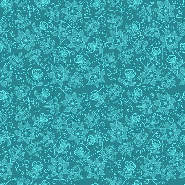 Vector flower seamless pattern background. Texture élégante pour les arrière-plans. Ornement floral à l&#39;ancienne à la décoration classique, texture sans soudure pour papiers peints, textile, emballage.