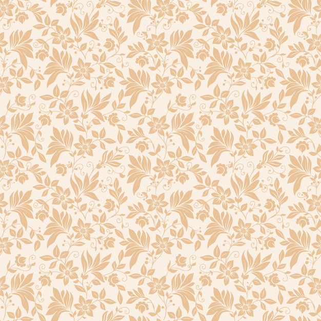 Vector Flower Seamless Pattern Background. Texture élégante Pour Les Arrière-plans. Ornement Floral à L'ancienne à La Décoration Classique, Texture Sans Soudure Pour Papiers Peints, Textile, Emballage.