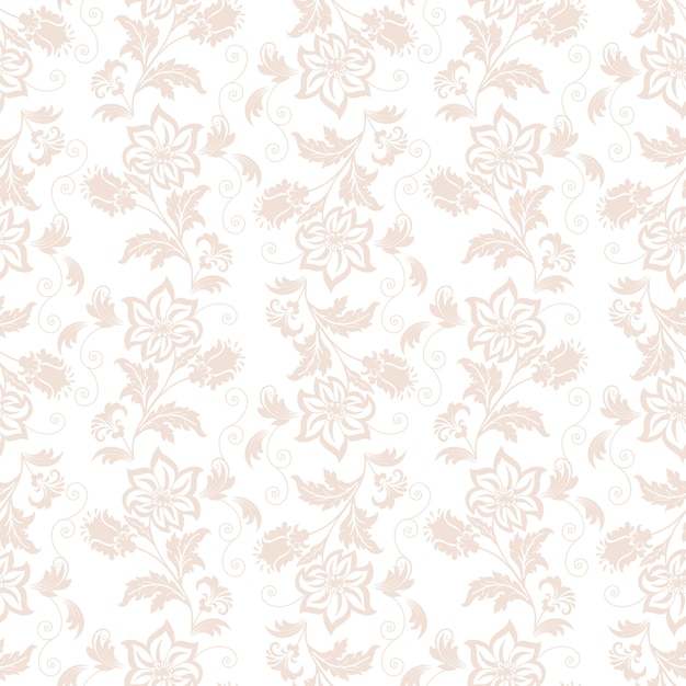 Vector flower seamless pattern background. Texture élégante pour les arrière-plans. Ornement floral à l&#39;ancienne à la décoration classique, texture sans soudure pour papiers peints, textile, emballage.