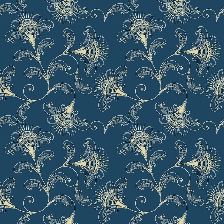 Vecteur gratuit vector flower seamless pattern background. texture élégante pour les arrière-plans. ornement floral à l&#39;ancienne à la décoration classique, texture sans soudure pour papiers peints, textile, emballage.