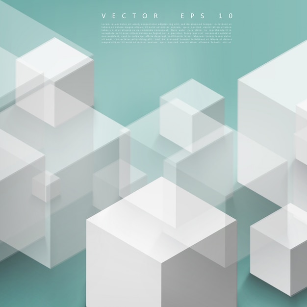 Vecteur gratuit vector forme géométrique abstraite des cubes gris.