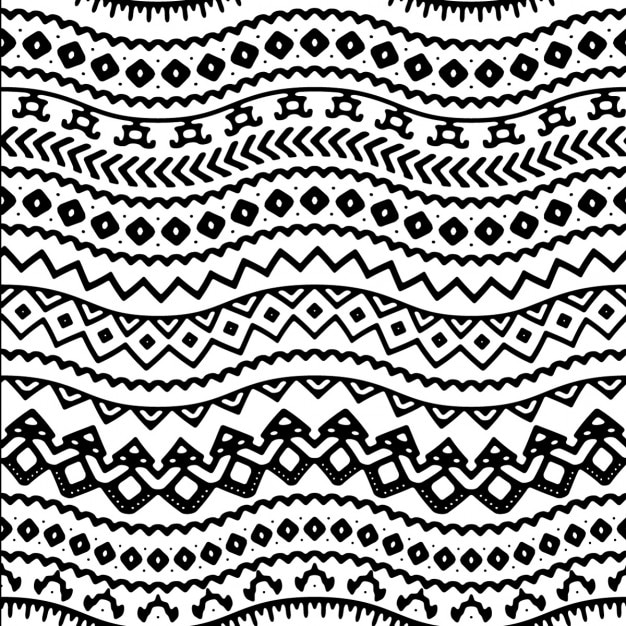 Vector Seamless Mono Style Tribal