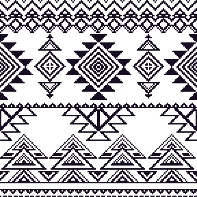 Vector Seamless Mono Style Tribal