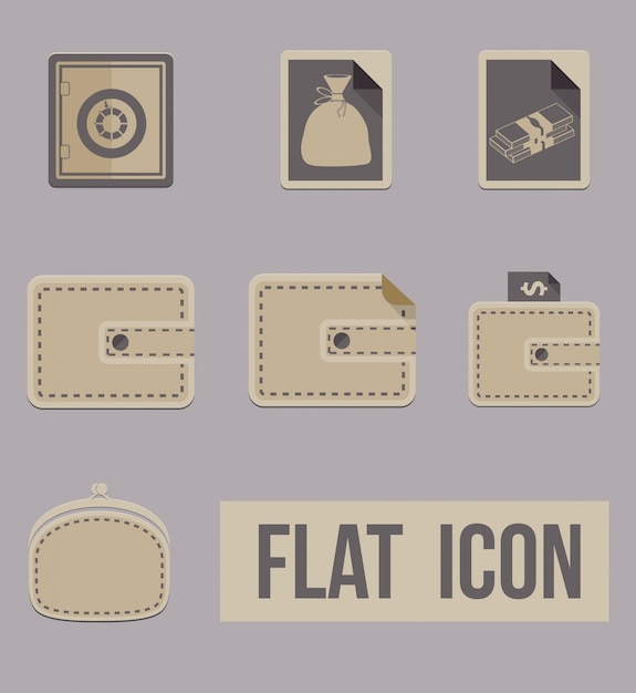 Vecteur gratuit vector set icons modes of money. appartement