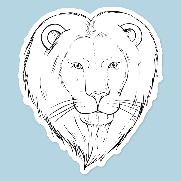 Vecteur gratuit vector vintage lion clipart noir et blanc