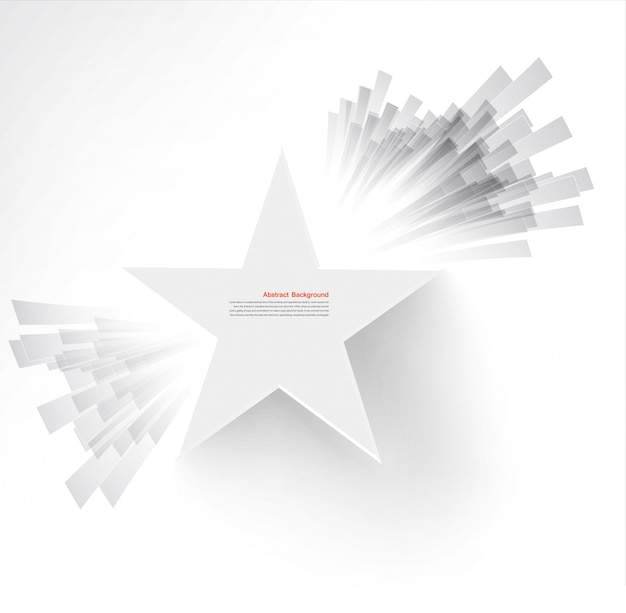 Vector white star. Rayon et explosion