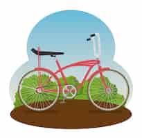 Vecteur gratuit vélo avec illustration de pétale et de siège