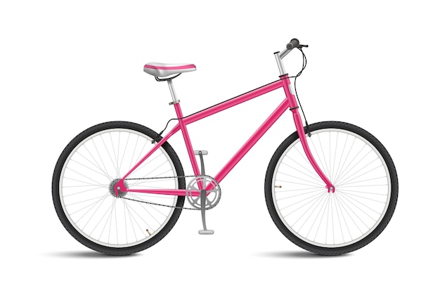 Vélo rose mignon isolé