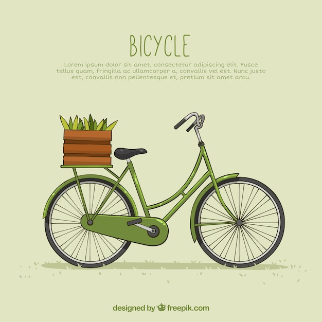 Vecteur gratuit vélo vintage avec panier et légumes