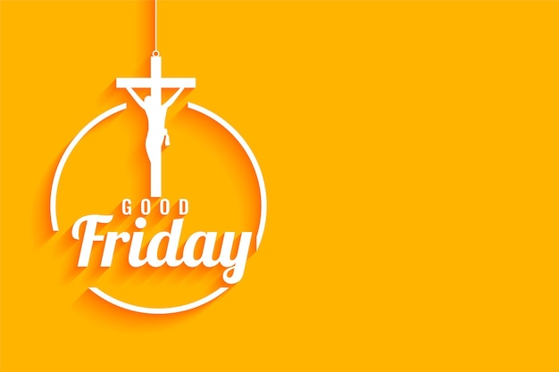 Vecteur gratuit vendredi saint jaune avec croix de crucifixion jésus christ