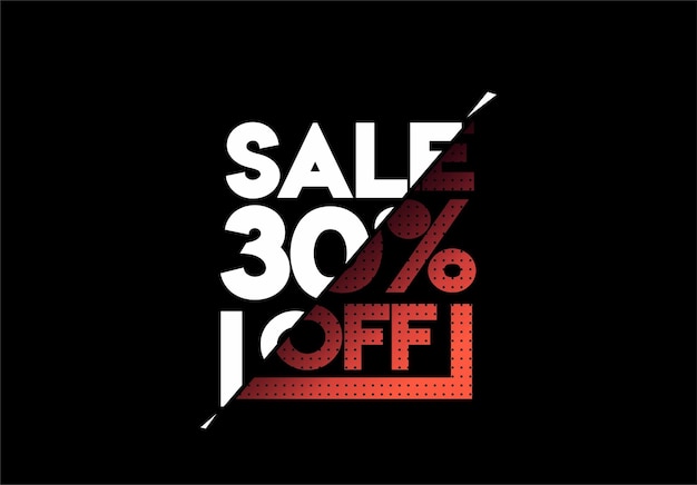 Vente 30 OFF Discount Banner Discount offre étiquette de prix Vector Modern Sticker Illustration