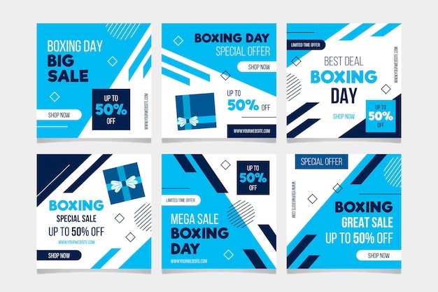 Vecteur gratuit vente de boxe sur instagram