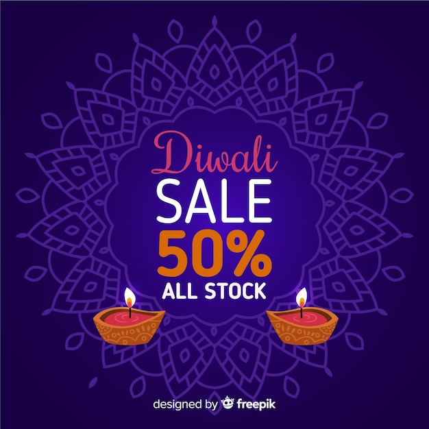 Vecteur gratuit vente de diwali dessiné à la main