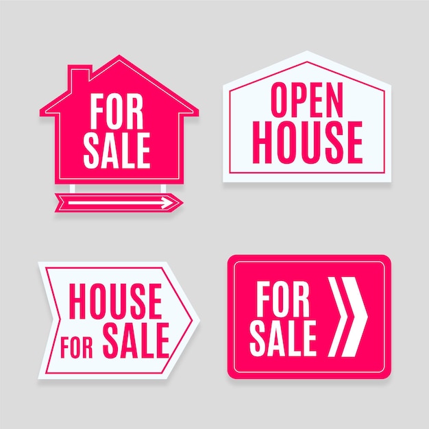 Vecteur gratuit vente ensemble de signes immobiliers