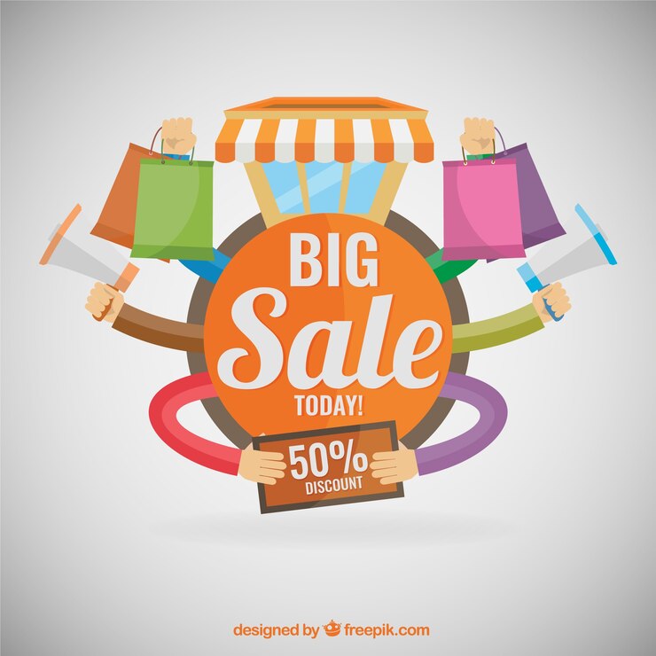 Vecteur gratuit vente grand badge