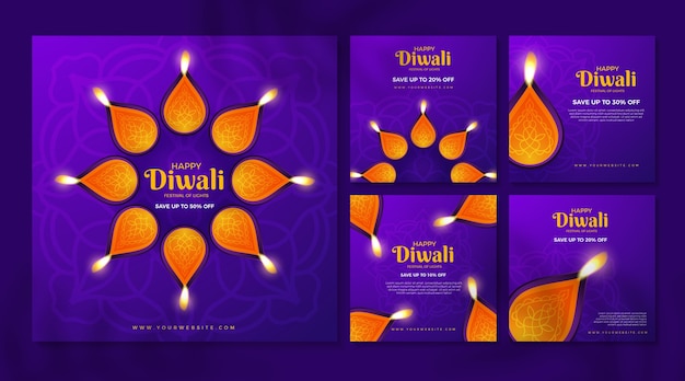 Vente Instagram Posts Diwali Holiday