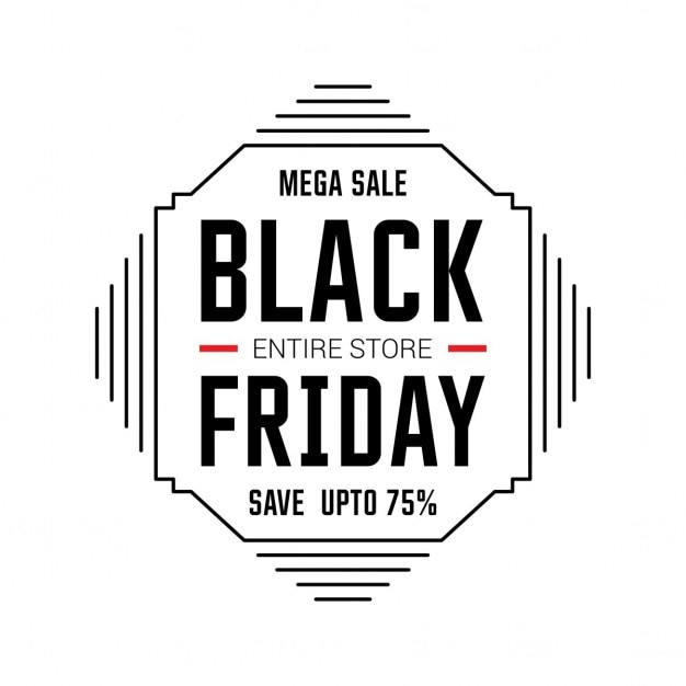 Vecteur gratuit vente mega design black friday label