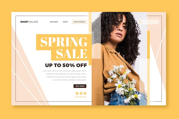 Vecteur gratuit vente de mode - landing page