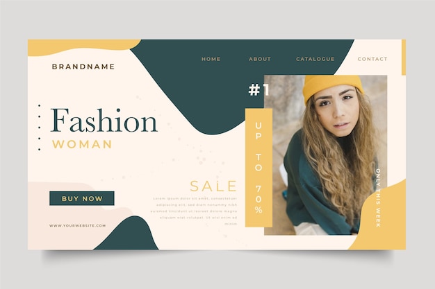 Vecteur gratuit vente de mode - landing page