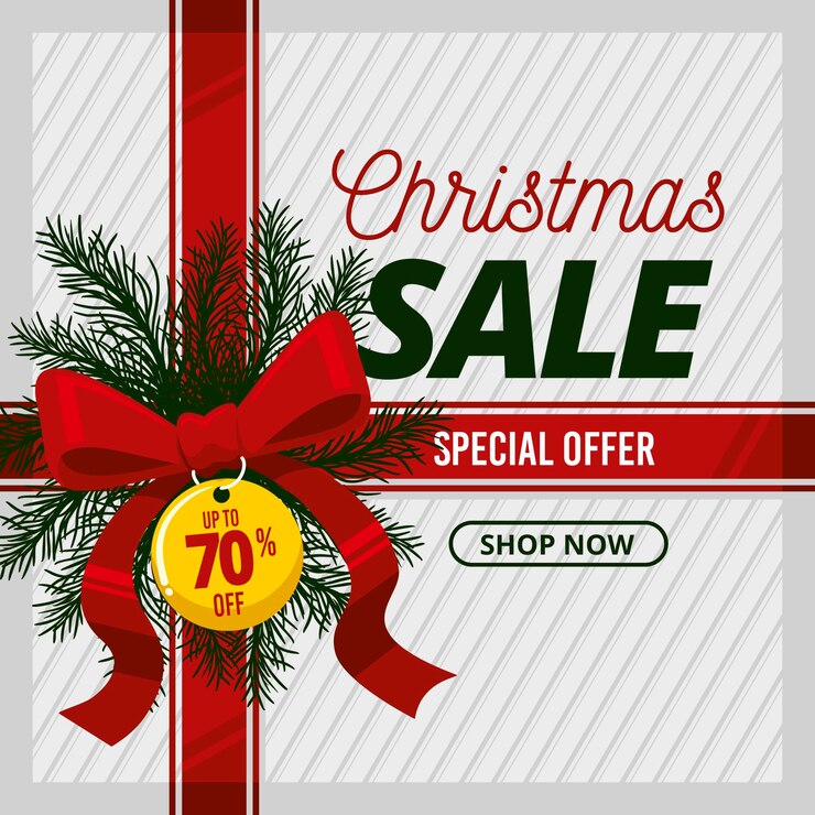 Vecteur gratuit vente de noël dessiné à la main
