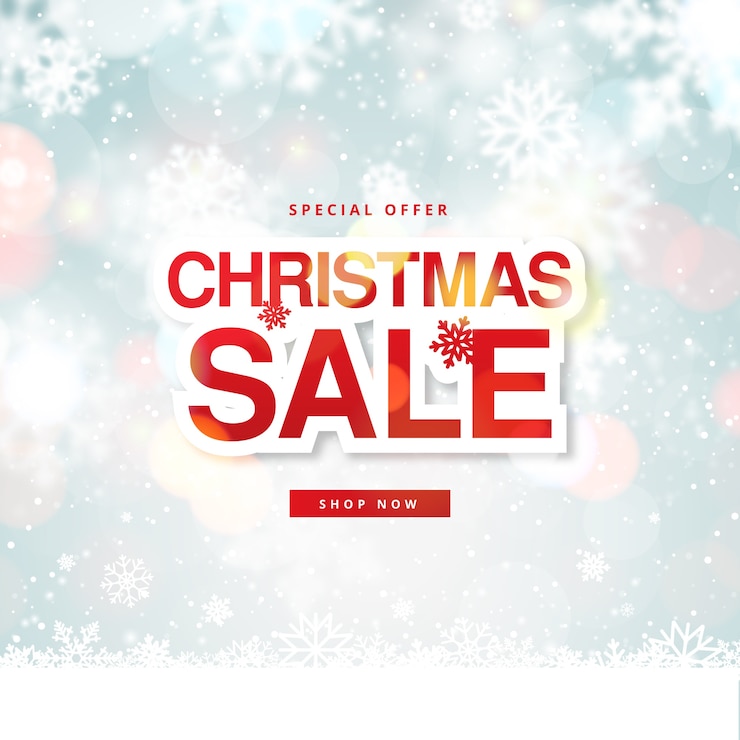 Vecteur gratuit vente de noël floue
