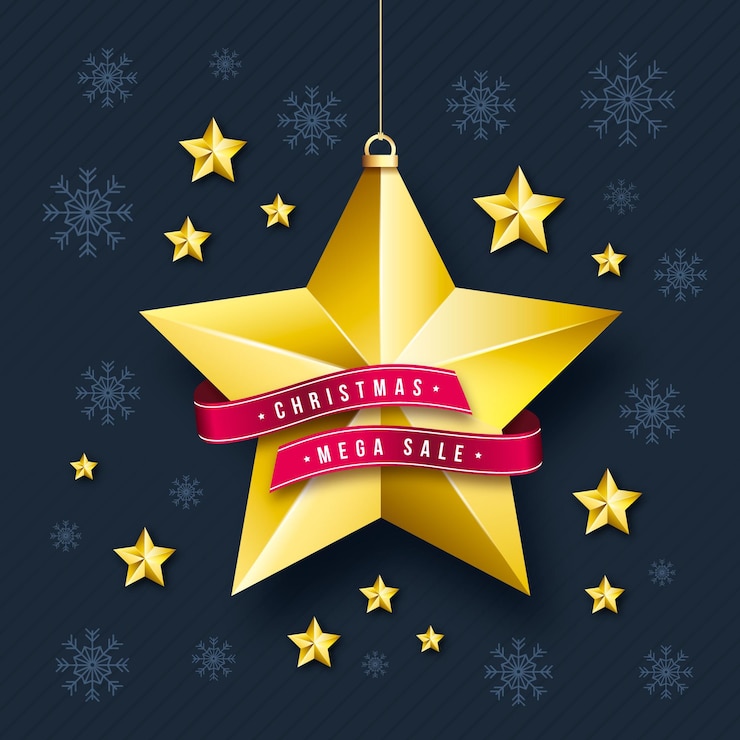 Vecteur gratuit vente de noël réaliste
