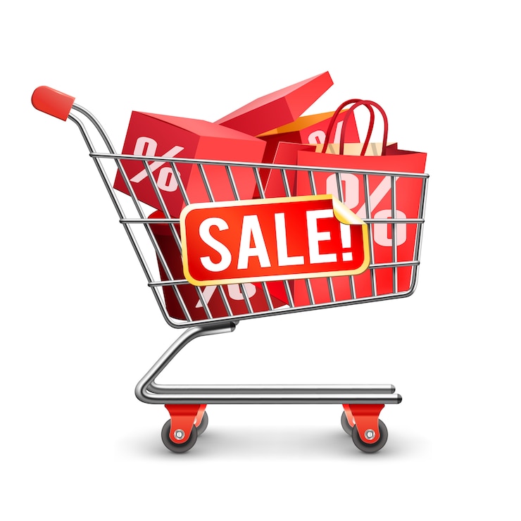 Vecteur gratuit vente pictogramme rouge