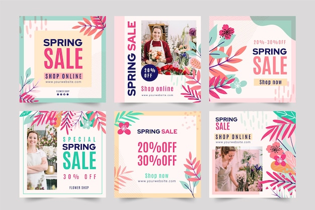 Vente De Printemps Plat Instagram Posts