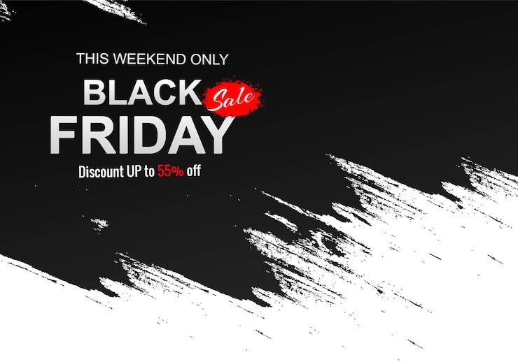 Vecteur gratuit vente de vendredi noir moderne pour coup de pinceau