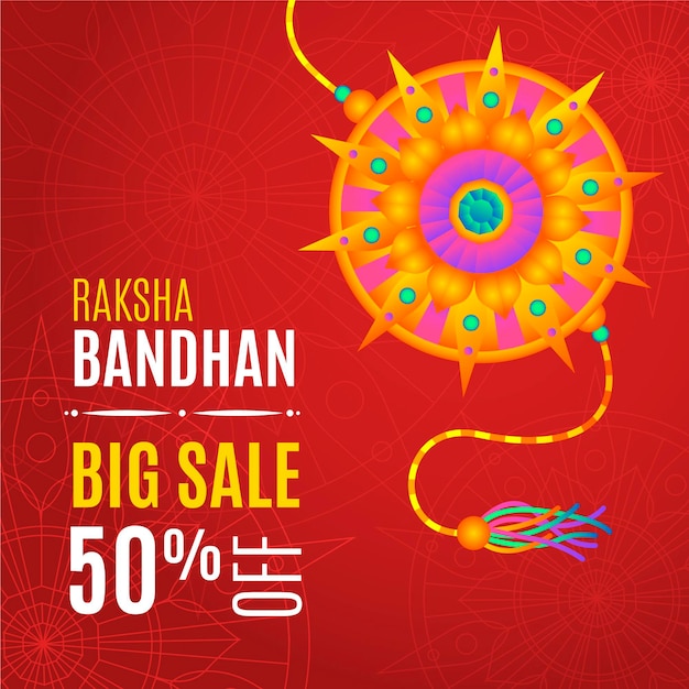 Vecteur gratuit ventes de bandhan raksha plat