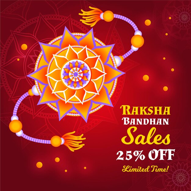 Vecteur gratuit ventes de bandhan raksha plat