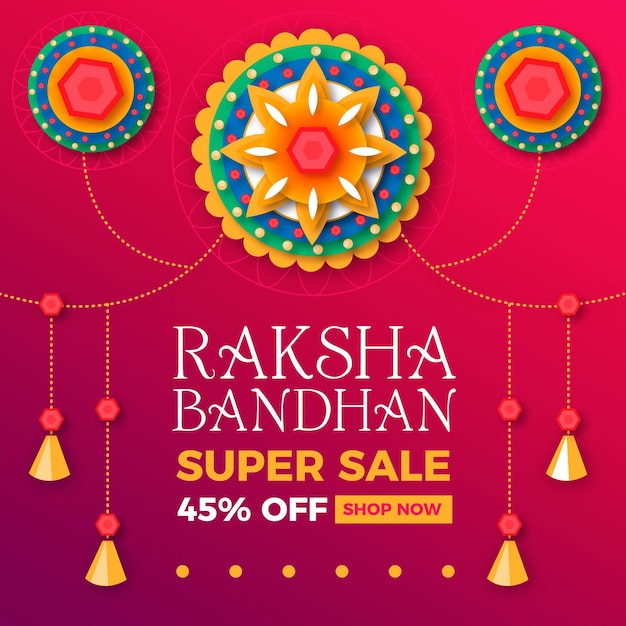 Vecteur gratuit ventes de bandhan raksha plat