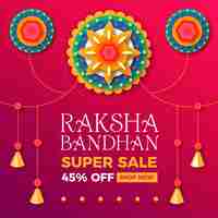 Vecteur gratuit ventes de bandhan raksha plat