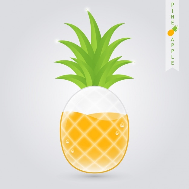 Verre De Jus D'ananas à L'ananas à L'intérieur