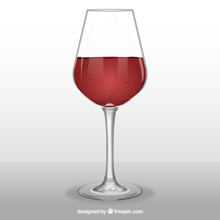 Vecteur gratuit verre à vin dans un style réaliste