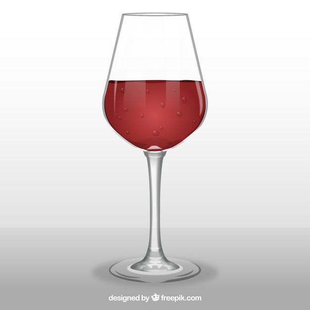 Verre à vin dans un style réaliste