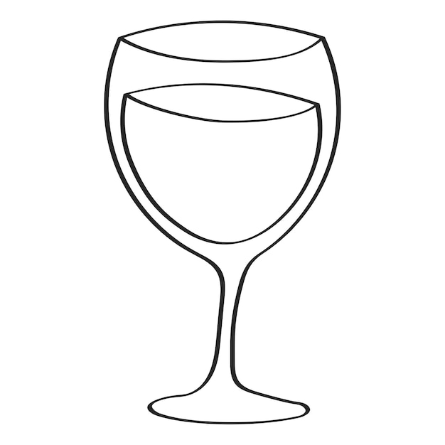 Vecteur gratuit verre à vin avec lignes de griffonnage dessinées à la main