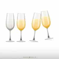 Vecteur gratuit verres de champagne illustrations