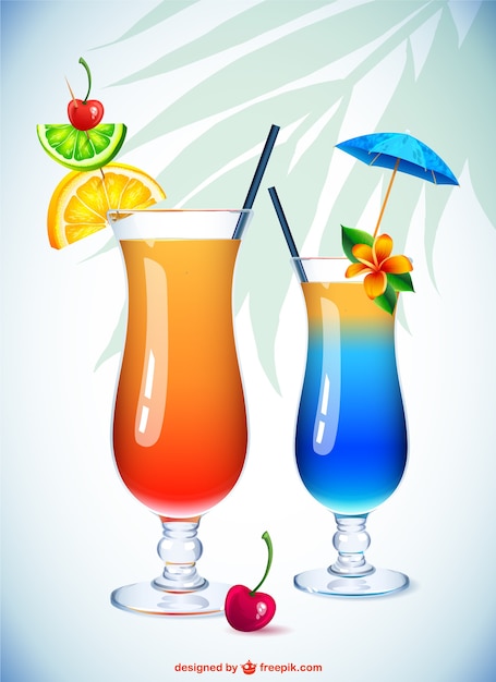 Vecteur gratuit verres à cocktail illustration