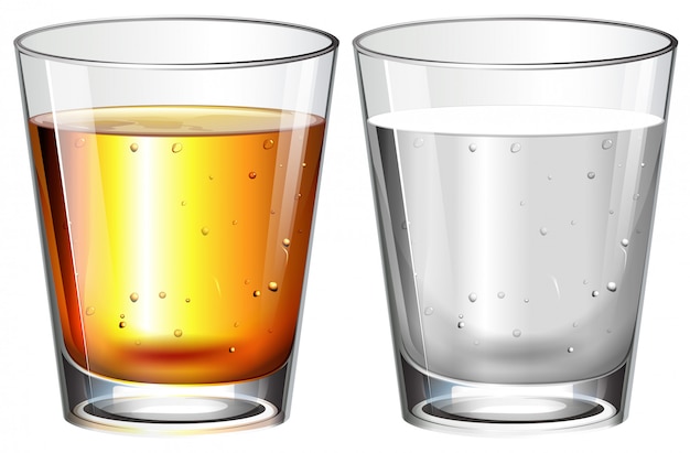 Verres d&#39;eau et whisky