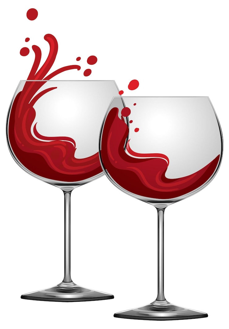 Vecteur gratuit verres à vin rouge isolés