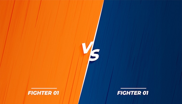 Vecteur gratuit versus vs lutte contre la conception d'écran de fond de bataille