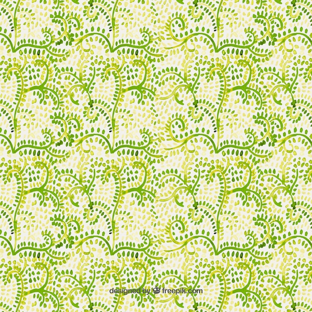 vert Aquarelle leaves pattern