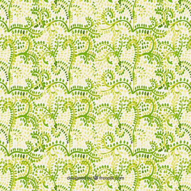vert Aquarelle leaves pattern