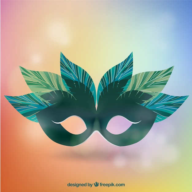 Vert Masque De Carnaval Avec Des Plumes