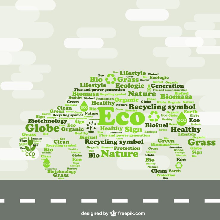 Vecteur gratuit vert voiture écologie concept illustration